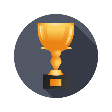 Beautiful golden trophy cup iconのイラスト素材