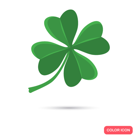 Quatrefoil clover for luck color flat iconのイラスト素材