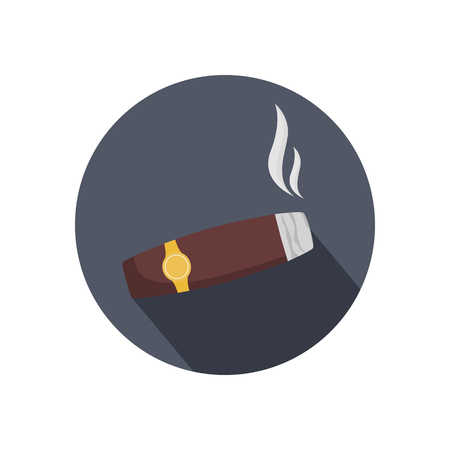 Smoking cigar color flat iconのイラスト素材