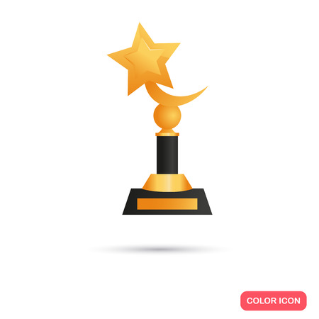Beautiful golden trophy cup iconのイラスト素材
