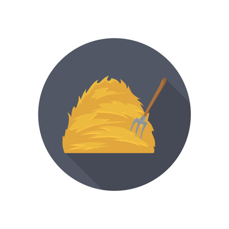Haystack and forks color flat icon for web and mobile designのイラスト素材