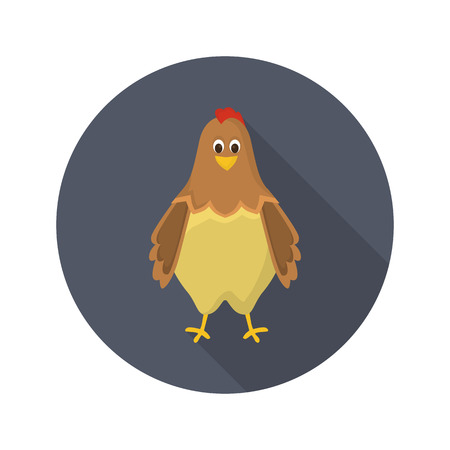 Chicken color flat icon for web and mobile designのイラスト素材