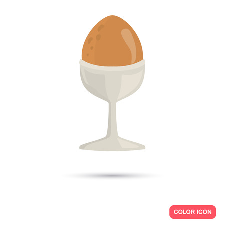 Boiled egg color icon. Cartoon style for web and mobile designのイラスト素材