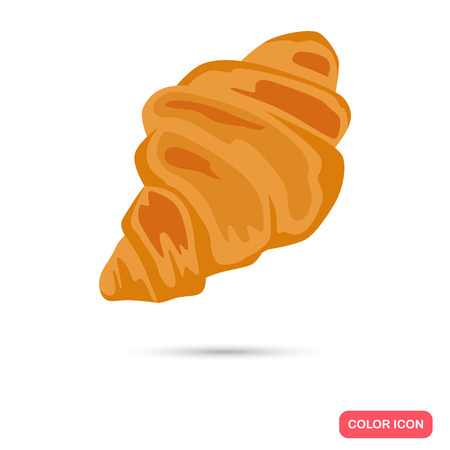 Croissant color icon. Cartoon style for web and mobile designのイラスト素材