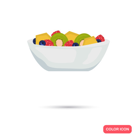 Fruit salad color icon. Cartoon style for web and mobile designのイラスト素材