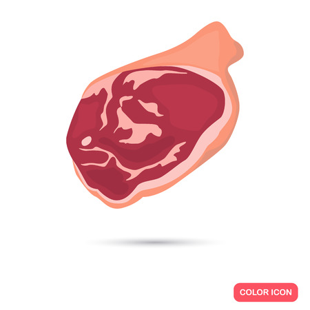 Realistic pieces of meat color flat icon for web and mobile designのイラスト素材