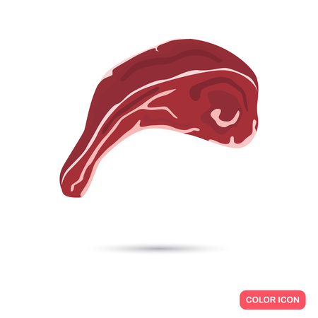 Realistic piece of meat color flat icon. For web and mobile designのイラスト素材