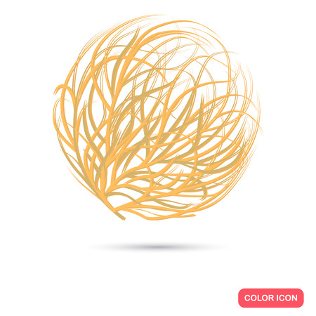 Tumbleweed color flat icon for web and mobile designのイラスト素材
