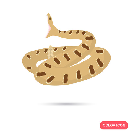 Rattlesnake color flat icon for web and mobile designのイラスト素材
