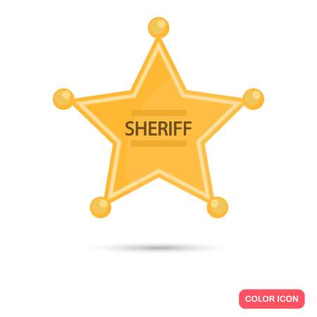 Sheriff's Badge color flat icon for web and mobile designのイラスト素材