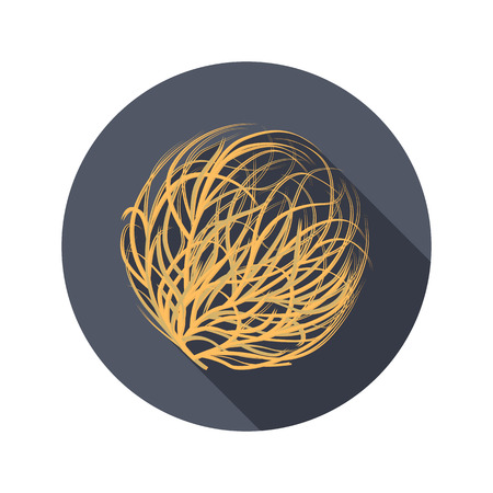 Tumbleweed color flat icon for web and mobile designのイラスト素材