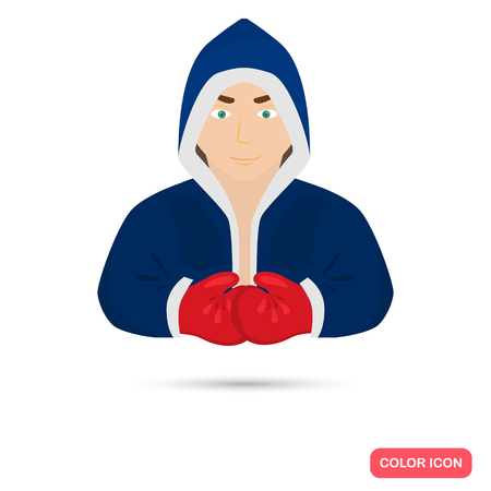 Boxer color flat icon for web and mobile design.のイラスト素材