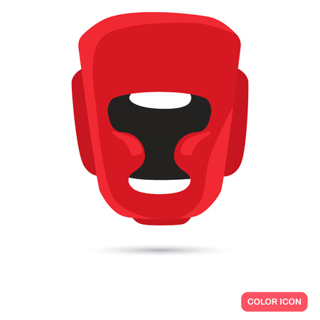 Helmet for sparring in boxing color flat icon for web and mobile design.のイラスト素材
