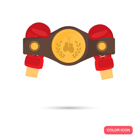 Boxing champion belt color flat icon for web and mobile designのイラスト素材