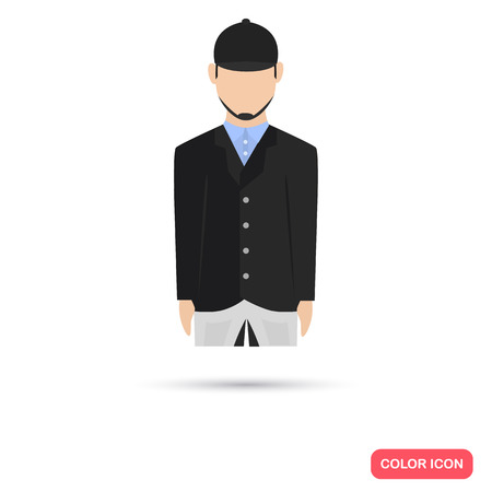 Jockey color flat icon for web and mobile designのイラスト素材