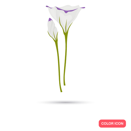 Eustoma flower color flat icon for web and mobile designのイラスト素材