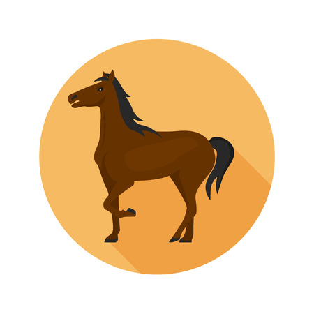Horse color flat icon for web and mobile designのイラスト素材