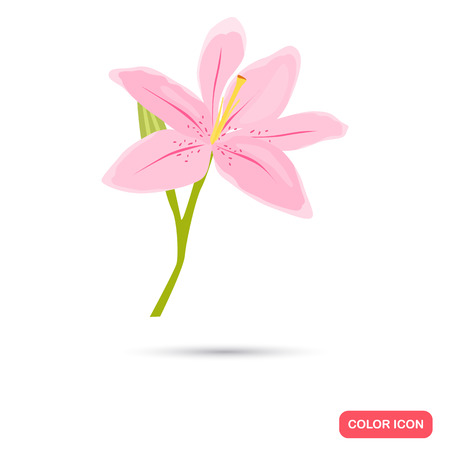 Lily color flat icon for web and mobile designのイラスト素材