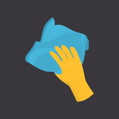 Rag for cleaning in hand color flat icon for web and mobile designのイラスト素材