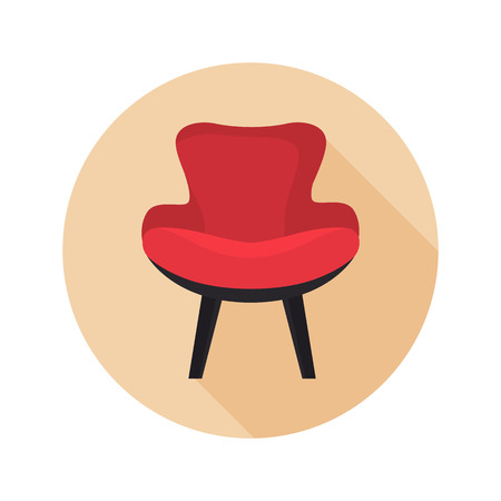 Modern chair color flat icon for web and mobile designのイラスト素材