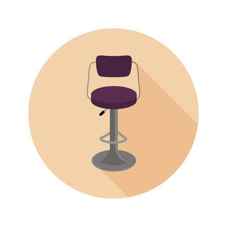 Bar chair color flat icon for web and mobile designのイラスト素材