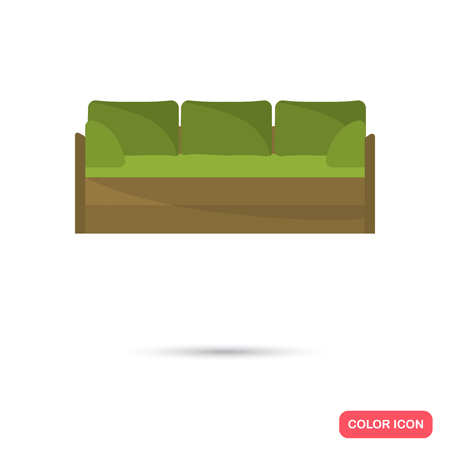Green couch color flat icon for web and mobile designのイラスト素材