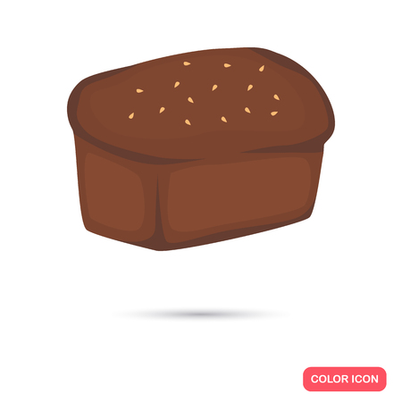 Loaf of black bread color flat icon for web and mobile designのイラスト素材