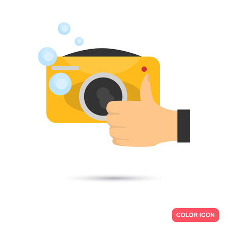 Waterproof camera color flat cion for web and mobile designのイラスト素材