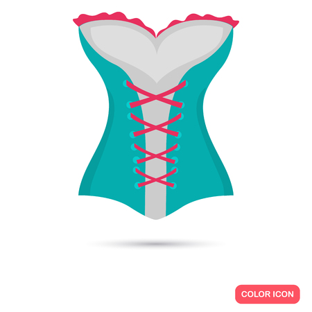Sexy female corset color flat icon for web and mobile design.のイラスト素材