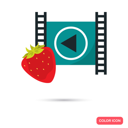 Erotic film sign color flat icon for web and mobile design.のイラスト素材