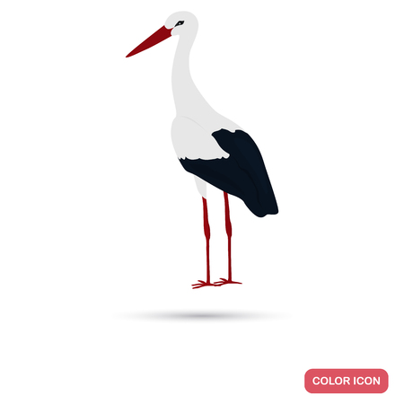 Stork color flat icon for web and mobile designのイラスト素材