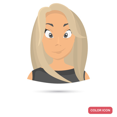 Girl avatar icon in cartoon style for web and mobile designのイラスト素材