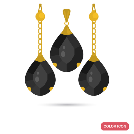 Crystal earrings and pendant color icon for web and mobile designのイラスト素材