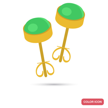 Gold carnations earrings color icon for web and mobile designのイラスト素材