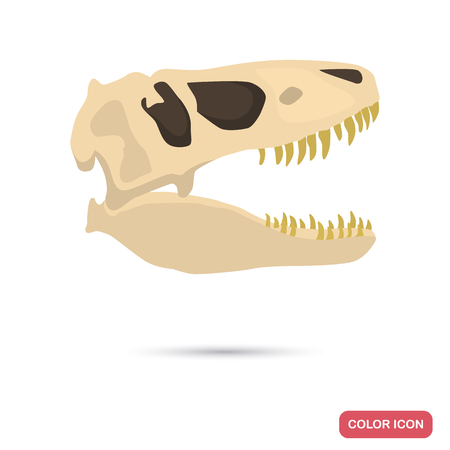 Dinosaur skull color flat icon for web and mobile designのイラスト素材