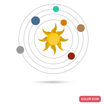 Solar system color flat icon foreb and mobile designのイラスト素材
