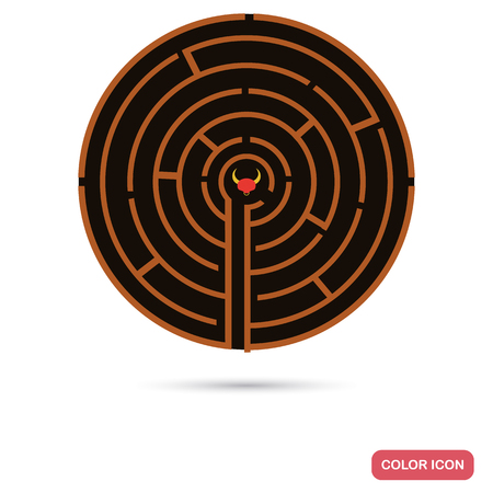 Labyrinth of the Minotaur color flat icon for web and mobile designのイラスト素材