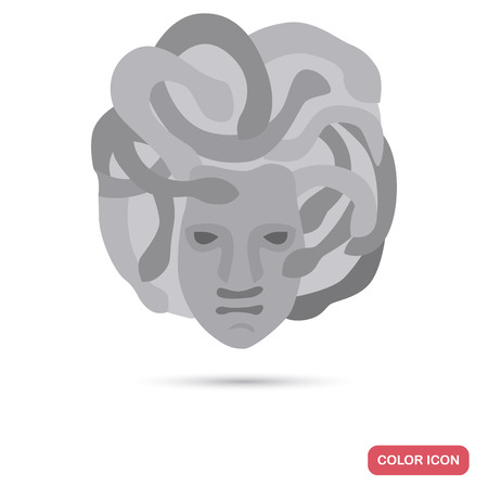 Medusa head color flat icon for web and mobile designのイラスト素材