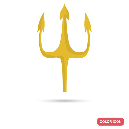 Poseidon trident color flat icon for web and mobile designのイラスト素材