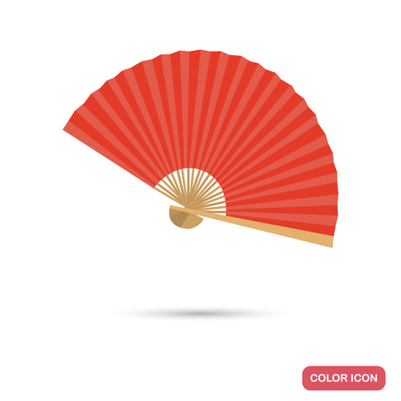 Chinese fan color flat icon for web and mobile designのイラスト素材