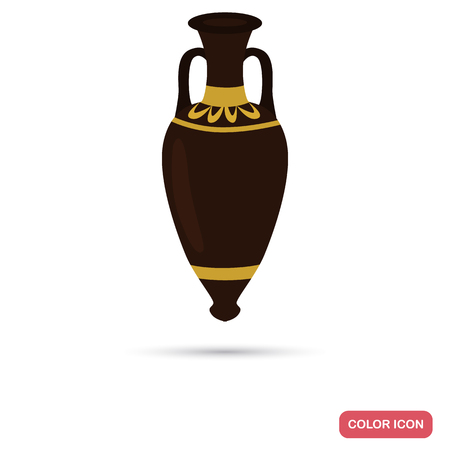 Ancient amphora color flat icon for web and mobile designのイラスト素材