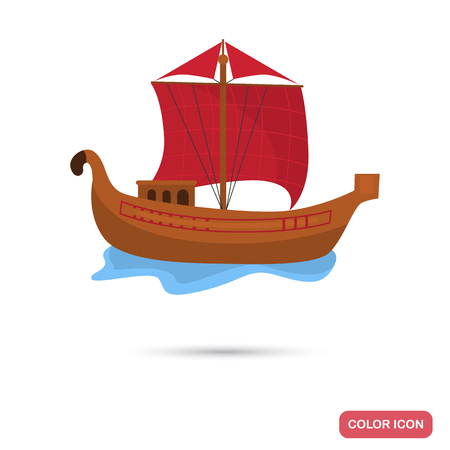 Rome merchant ship color flat icon for web and mobile designのイラスト素材