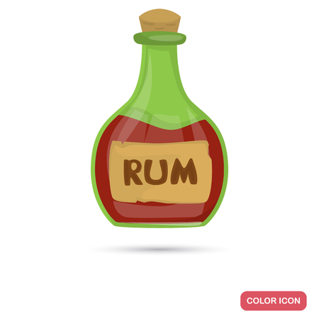 Pirate traditional alcohol drink color flat icon for web and mobile designのイラスト素材