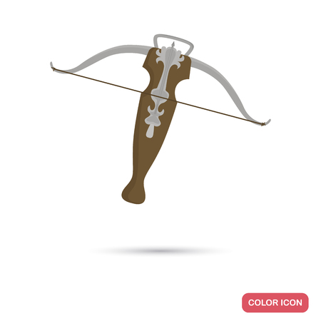 Ancient crossbow color flat icon for web and mobile designのイラスト素材