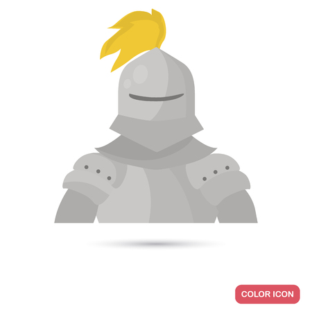 Middle age knight color flat icon for web and mobile designのイラスト素材