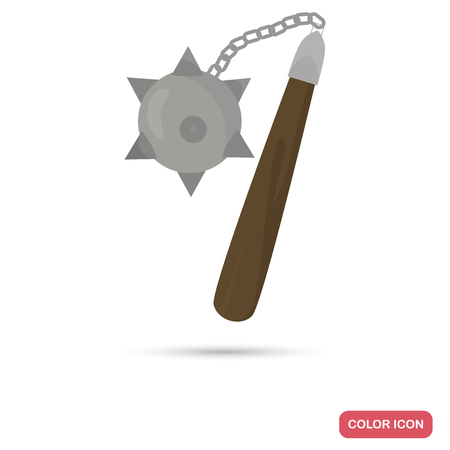 Ancient mace color flat icon for web and mobile designのイラスト素材