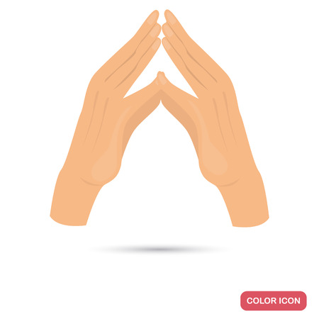 Hand position color flat icon for web and mobile designのイラスト素材