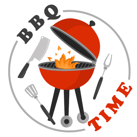 Color invitation template for barbecue party for web and mobile designのイラスト素材