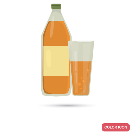 Bottle of lemonade and glass icon for web and mobile dedignのイラスト素材