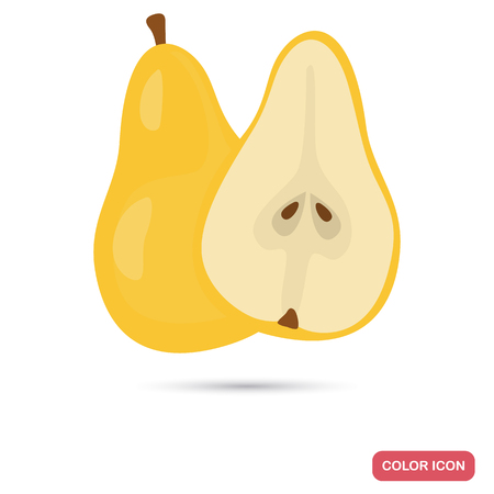 Pear color flat icon for web and mobile designのイラスト素材